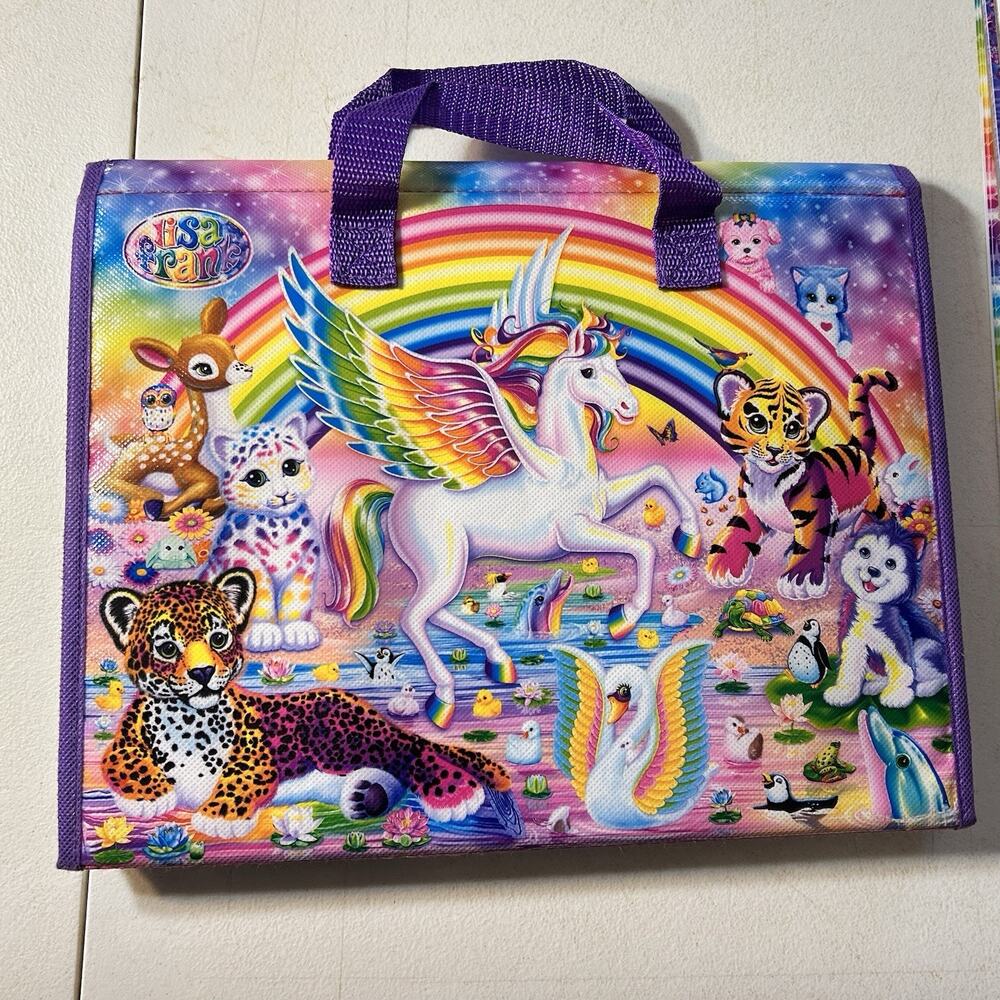 Retro Lisa Frank Rainbow Unicorn Trifold Portfolio Binder by Bendon 2016 Read*